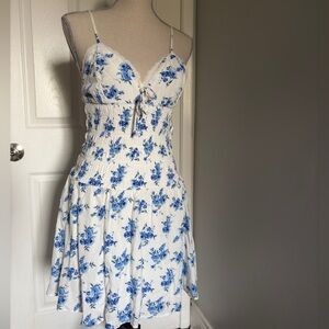 Floral Blue and White Dress